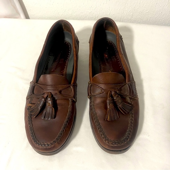 Johnston & Murphy Passport Loafers Shoes Mens 10 Brown Tassels Leather Slip On main image 3